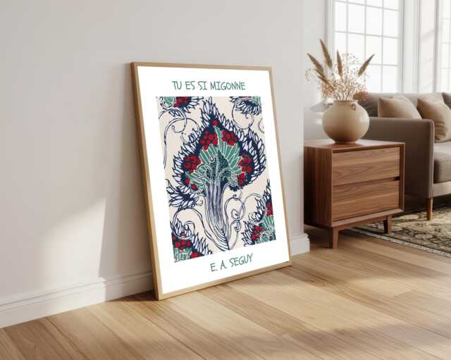 E A Seguy Art Nouveau Floral Print Vintage Botanical Wall - image 1