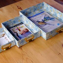 Handmade Paperwork Storage Trays Santa Maria Ocean Design, Set Of 3 - thumbnail 2