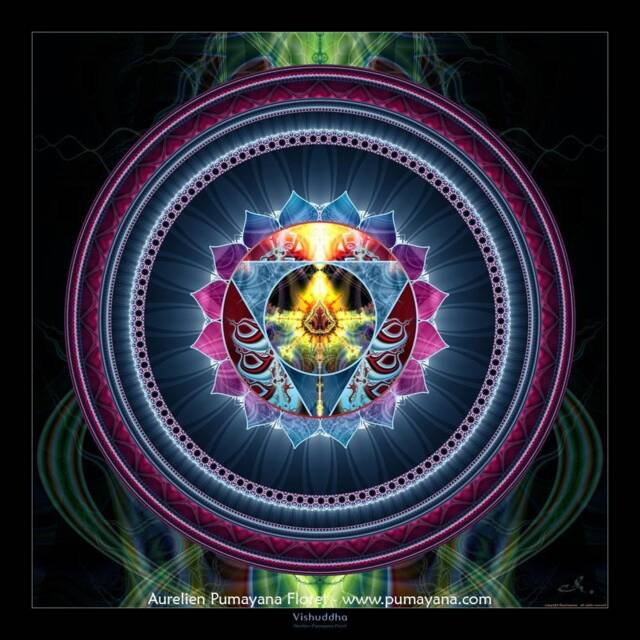 Throat Chakra Tapestry Vishuddha Spiritual Wall Hanging - image 1