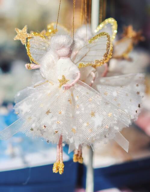 Handmade Christmas Fairy Tree Decoration White & Gold Angel - image 1