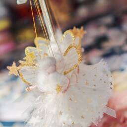 Handmade Christmas Fairy Tree Decoration White & Gold Angel - thumbnail 3