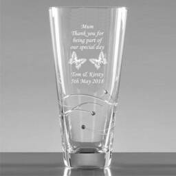 Personalised Engraved Crystal Glass Diamante Vase Conical Retirement Gift, Thank You, Birthday Gift - thumbnail 2
