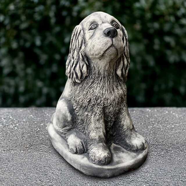 Outdoor Cocker Spaniel Sculpture Concrete Figurine Cement Dog Statue Stone Memorial Decoration Cocker Lover Gift - image 1