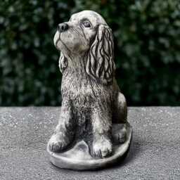 Outdoor Cocker Spaniel Sculpture Concrete Figurine Cement Dog Statue Stone Memorial Decoration Cocker Lover Gift - thumbnail 3