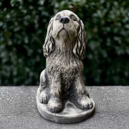 Outdoor Cocker Spaniel Sculpture Concrete Figurine Cement Dog Statue Stone Memorial Decoration Cocker Lover Gift - thumbnail 2