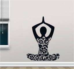Hamsa Mandala Meditation Vinyl Wall Art, Decal, Sticker, Transfer, Mural, Decor, Rent Friendly, Interior, Exterior, Full - 0956 - thumbnail 1