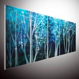 Large Abstract Metal Wall Art, Handmade Oil Painting, Colorful Aluminum Sculpture - thumbnail 1