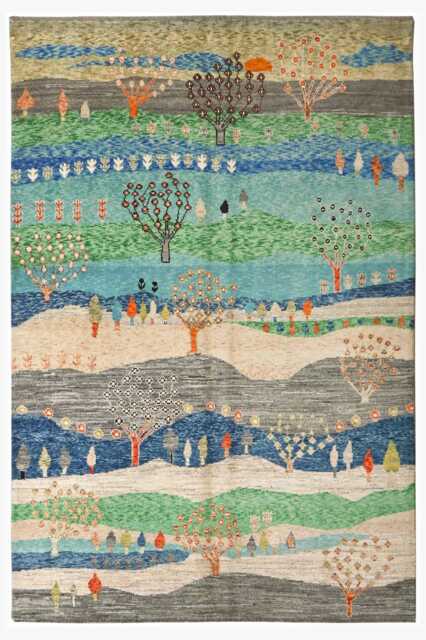 Handmade Afghan Pictorial Rug 287x194cm - 9'5''x6'4'' Wool Darya Area Rug - image 1