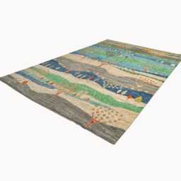 Handmade Afghan Pictorial Rug 287x194cm - 9'5''x6'4'' Wool Darya Area Rug - thumbnail 2