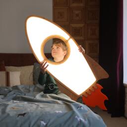 Rocket Ceiling Light Wooden Armstrong Inspired Pendant Lamp - thumbnail 1