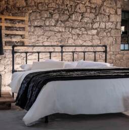 Iris Handmade Wrought Iron Headboard - Industrial Geometric Metal Bedroom Decor