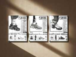 Nike Shoe Triplet Collection - X3 Poster Prints Air Max 95, Tn, Shox High Quality, Various Sizes & Finishes Available A5 A4 A3 A2 - thumbnail 1