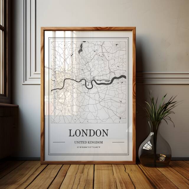Minimalist London Map Art Print Modern City Travel Poster - image 1