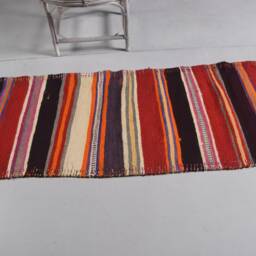 Turkish Rug, Oushak 2.4x9 Ft Accent Rugs, Rugs For Kitchen, , Vintage Red Herki Bohemian Entry Rug - thumbnail 3