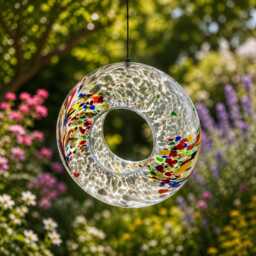Handmade Art Glass Bird Feeder 8.7 - thumbnail 3