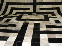 Cowhide Patchwork Rug Cowhide Raw Leather Argentina - Free Shipping Cowhide Rugs Handmade 8'2'' X 8'x2'' - thumbnail 1
