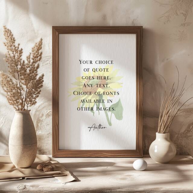 Personalised Quote Print Custom Any Sunflower Wall Art Your Text Here Poster Floral Home Decor Gift Unframed - image 1