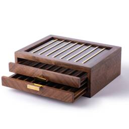 Wooden Pen Display Case Walnut, Mapa Burl, Black Oak - thumbnail 4