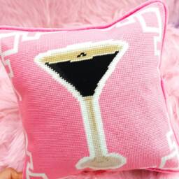 Espresso Martini Needlepoint Pillow - thumbnail 2