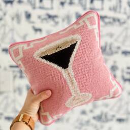 Espresso Martini Needlepoint Pillow - thumbnail 3