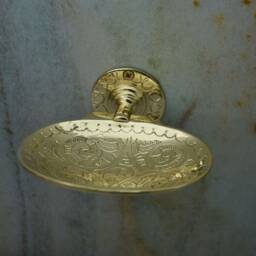 Solid Brass Soap Dish, Wall Holder, Engraved Handmade Dish - thumbnail 2