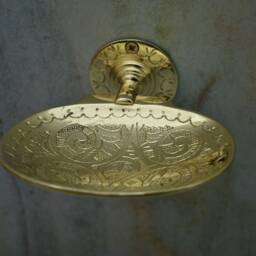 Solid Brass Soap Dish, Wall Holder, Engraved Handmade Dish - thumbnail 3