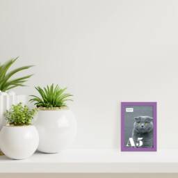 A5 Purple Picture Frame, Photo Frame Size, Poster With Mount For A6 Print Option, Made in The Uk, Wall Art Fame - thumbnail 2