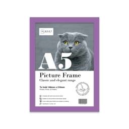 A5 Purple Picture Frame, Photo Frame Size, Poster With Mount For A6 Print Option, Made in The Uk, Wall Art Fame