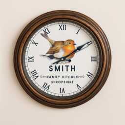 Personalised Robin Wall Clock Custom Name British Robins Glass Father's Birthday Gift Home Decor Birdwatcher Christmas Ekrc72 - thumbnail 3