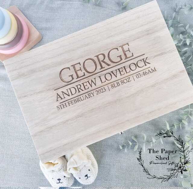 Baby Memory Keepsake Box - Block - image 1