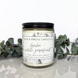 Natural Soy Candle Bamboo & White Grapefruit Scented - 7 Oz Jar Gift Idea - thumbnail 2
