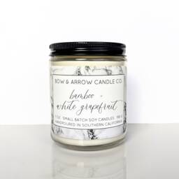 Natural Soy Candle Bamboo & White Grapefruit Scented - 7 Oz Jar Gift Idea - thumbnail 3