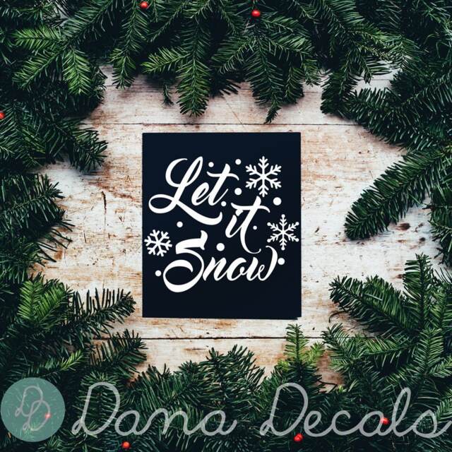 Let It Snow Vinyl Wall Decal - Christmas Holiday Decor - image 1