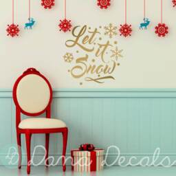 Let It Snow Vinyl Wall Decal - Christmas Holiday Decor - thumbnail 3