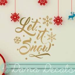 Let It Snow Vinyl Wall Decal - Christmas Holiday Decor - thumbnail 2