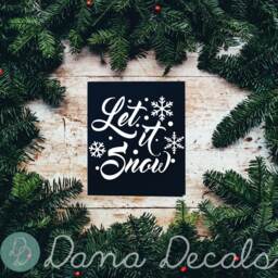 Let It Snow Vinyl Wall Decal - Christmas Holiday Decor