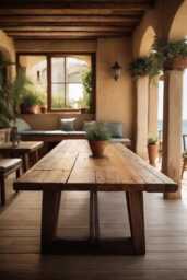"Rustic Solid Wood Dining Table ""Delano" - thumbnail 1