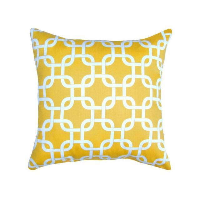 Sale Decorative Pillow Cover - One 16 X16 -Gotcha, Yellow, White, Square, Throw Pillow, Couch - image 1