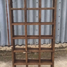 The Tall Standard Industrial Up-Cycled Pigeon Hole Shelving Unit/Bookcase - For Delivery Charge Info See Description - thumbnail 2