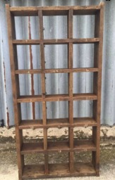The Tall Standard Industrial Up-Cycled Pigeon Hole Shelving Unit/Bookcase - For Delivery Charge Info See Description - thumbnail 1
