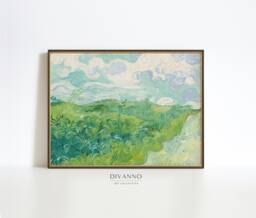 Vincent Van Gogh Poster, Green Wheat Fields Canvas, Fine Art Print, Rural French Landscape Oil Painting Wall Decor, Printable Reproduction - thumbnail 1