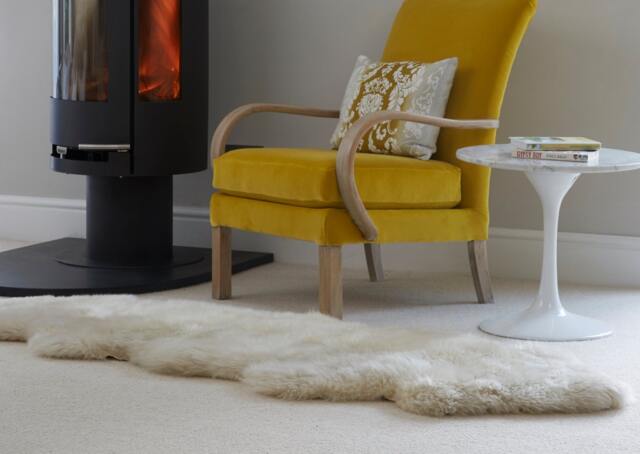 Large Cream Sheepskin Rug, Oyster White Extra Long Throw - image 1