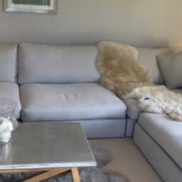 Large Cream Sheepskin Rug, Oyster White Extra Long Throw - thumbnail 3