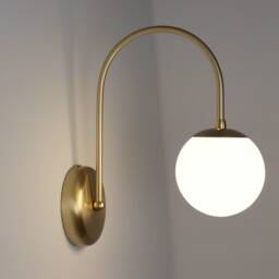 Minimal Glass Globe Sconce Modern Wall Lamp Arm Light - thumbnail 2