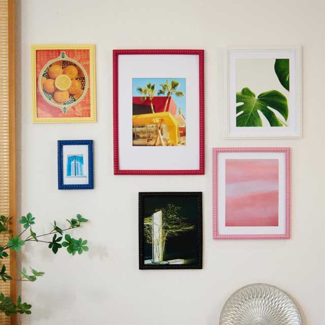 Spring Summer Modern Picture Frame Set 6, Floting Wall Art Decor, Gallery Frames With Botanical Prints, Hang Lightweight Frames, Home Decor