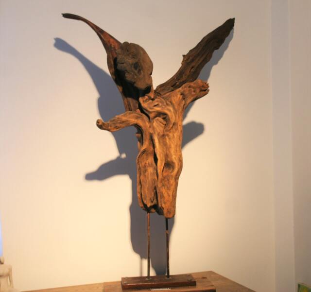 Driftwood Sculpture The Angel, Angel Figure Shaped Sculpture, Home Decoration, Art Sculpture - image 1