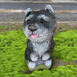 Garden Chow Dog Figurine Concrete Statue Outdoor Memorial Sculpture Cement Puppy Decoration Handmade Pet Ornament Dog Art Gift - thumbnail 1