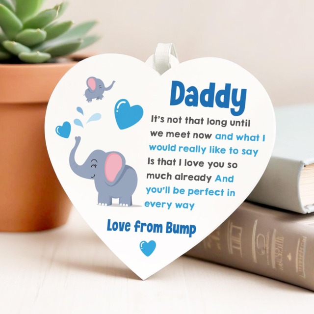 Christmas Gifts From Bump, Dad To Be Ornament, Bumps First Gift, Daddy Heart, Baby Bump For Him Men - image 1
