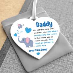 Christmas Gifts From Bump, Dad To Be Ornament, Bumps First Gift, Daddy Heart, Baby Bump For Him Men - thumbnail 3