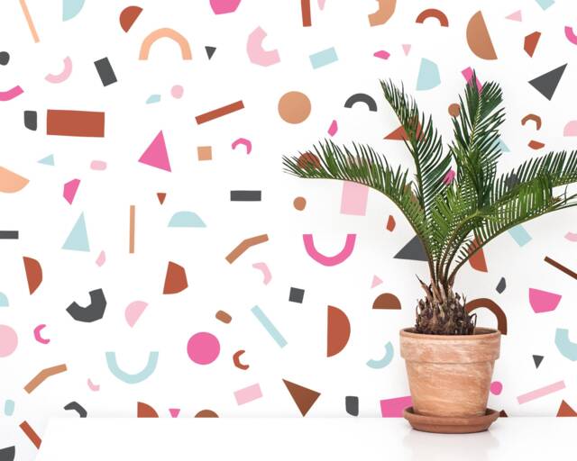 Terrazzo Wall Decals - Removable Stickers, Abstract Modern Art, Bedroom Decor, Geometric Nursery Decor - image 1